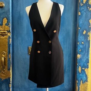 Elliatt Black Double-Breasted Mini Dress